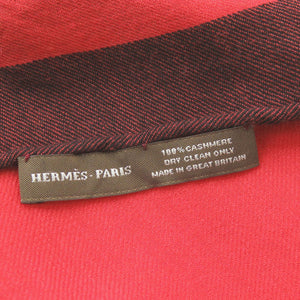美品 エルメス カシミヤ レッド ストール 赤 0454【中古】HERMES