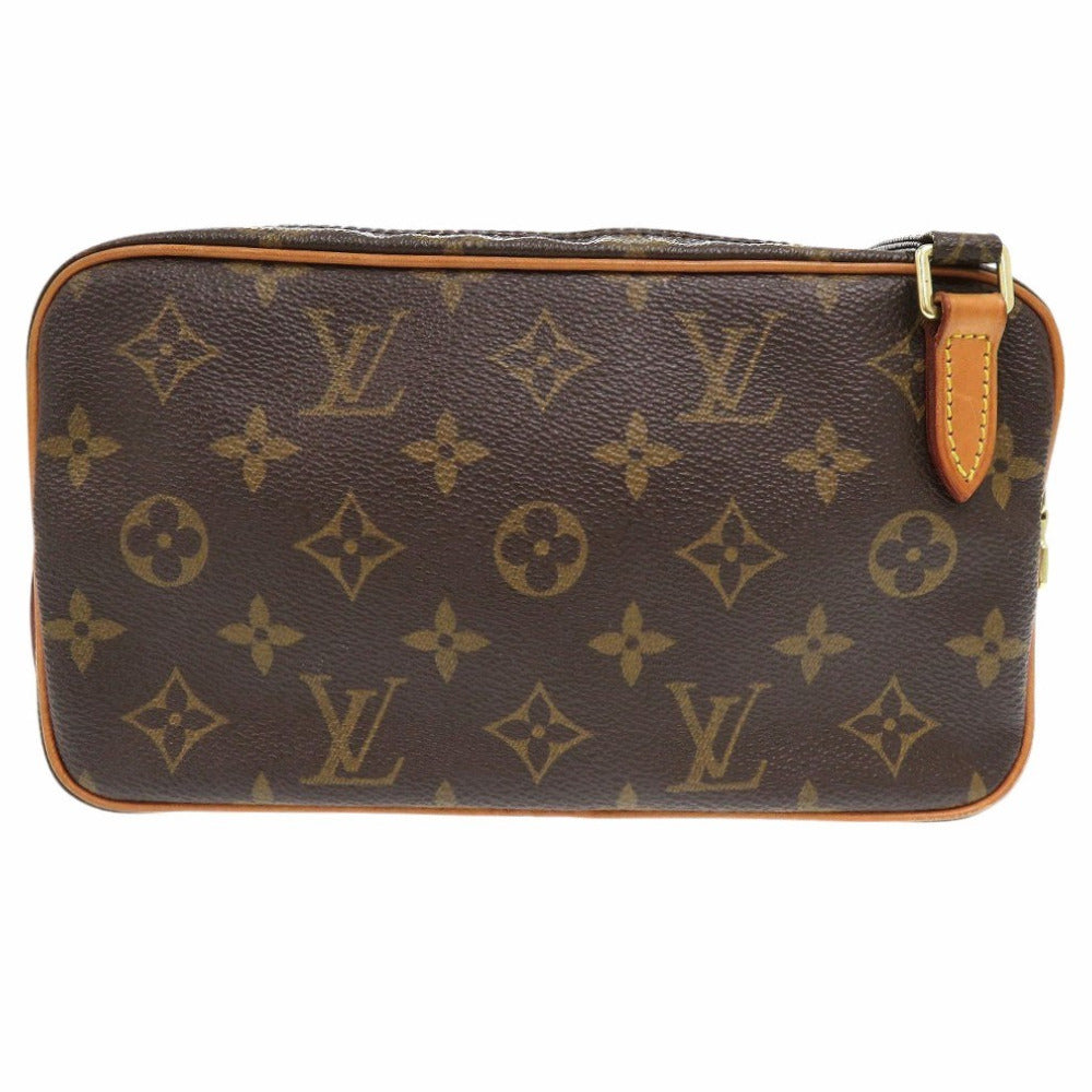 美品 ルイ ヴィトン マルリーバンドリエール  モノグラム M51828 ショルダーバッグ ブラウン LV 0457【中古】LOUIS VUITTON