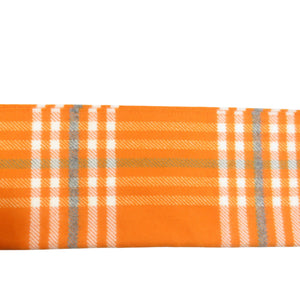 新品同様 エルメス チェック カシミヤ マンダリン エクリュ グリシン オレンジ マフラー ブランケット 0472【中古】HERMES