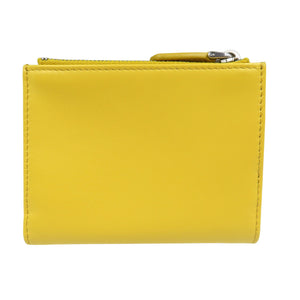 未使用 プラダ コンパクトウォレット 1ML050 レザー シルバー金具 イエロー 二つ折り財布 0473【中古】PRADA