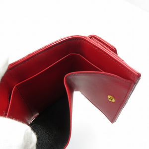 未使用 サンローランパリ タイニーウォレット 505118 レザー ゴールド金具 レッド 赤 三つ折り財布 0474【中古】SAINT LAURENT PARIS