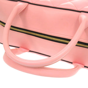 美品 シャネル マトラッセ ラムスキン ピンク 3番台 ロゴ ボストンバッグ 0475 【中古】 CHANEL