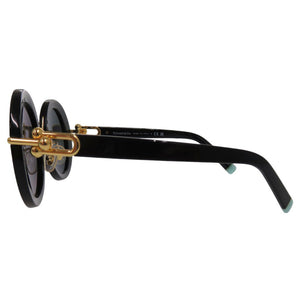 美品 ティファニー ラウンド サングラス フルリム TF4201 8001/S4 ブラック 0480【中古】TIFFANY&Co.