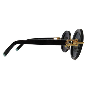 美品 ティファニー ラウンド サングラス フルリム TF4201 8001/S4 ブラック 0480【中古】TIFFANY&Co.