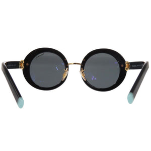 美品 ティファニー ラウンド サングラス フルリム TF4201 8001/S4 ブラック 0480【中古】TIFFANY&Co.