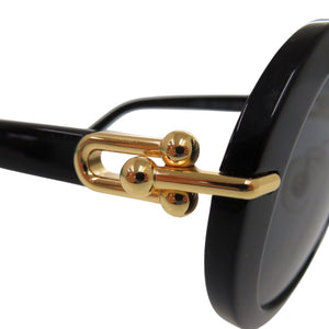 美品 ティファニー ラウンド サングラス フルリム TF4201 8001/S4 ブラック 0480【中古】TIFFANY&Co.