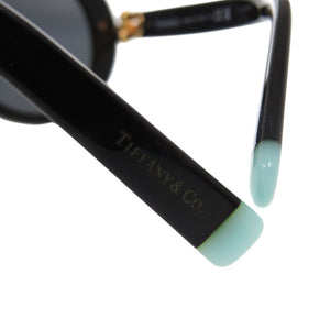 美品 ティファニー ラウンド サングラス フルリム TF4201 8001/S4 ブラック 0480【中古】TIFFANY&Co.