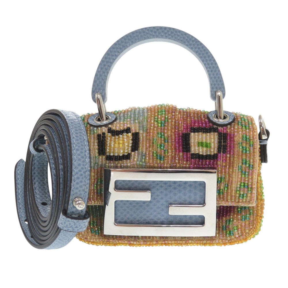新品同様 フェンディ ナノバゲット ビーズ マルチカラー ショルダーバッグ 0481【中古】FENDI