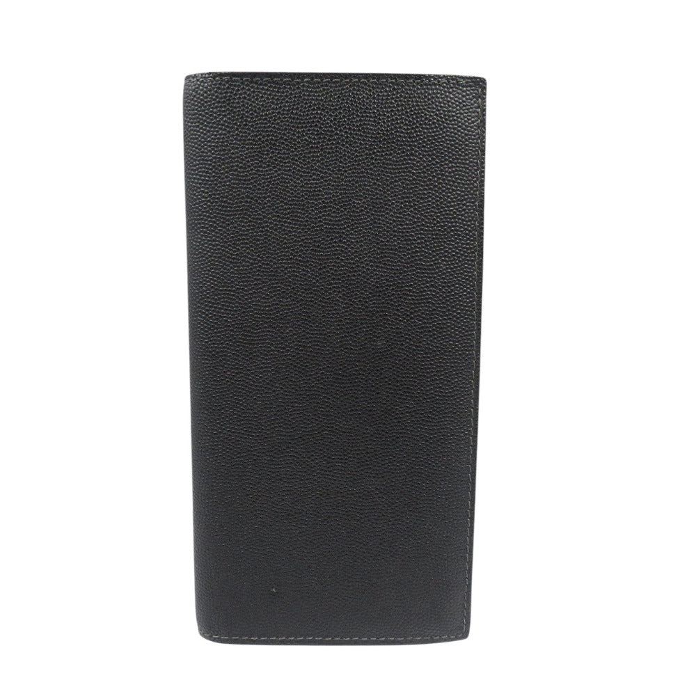 美品 カルティエ サントス レザー シルバー金具 ブラック 黒 二つ折り長財布 0482【中古】Cartier