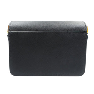 美品 マルニ TRUNK MINI SBMPS01NO1 レザー ゴールド金具 ブラック 黒 ショルダーバッグ 0495【中古】MARNI
