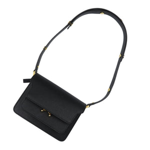 美品 マルニ TRUNK MINI SBMPS01NO1 レザー ゴールド金具 ブラック 黒 ショルダーバッグ 0495【中古】MARNI