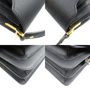 美品 マルニ TRUNK MINI SBMPS01NO1 レザー ゴールド金具 ブラック 黒 ショルダーバッグ 0495【中古】MARNI