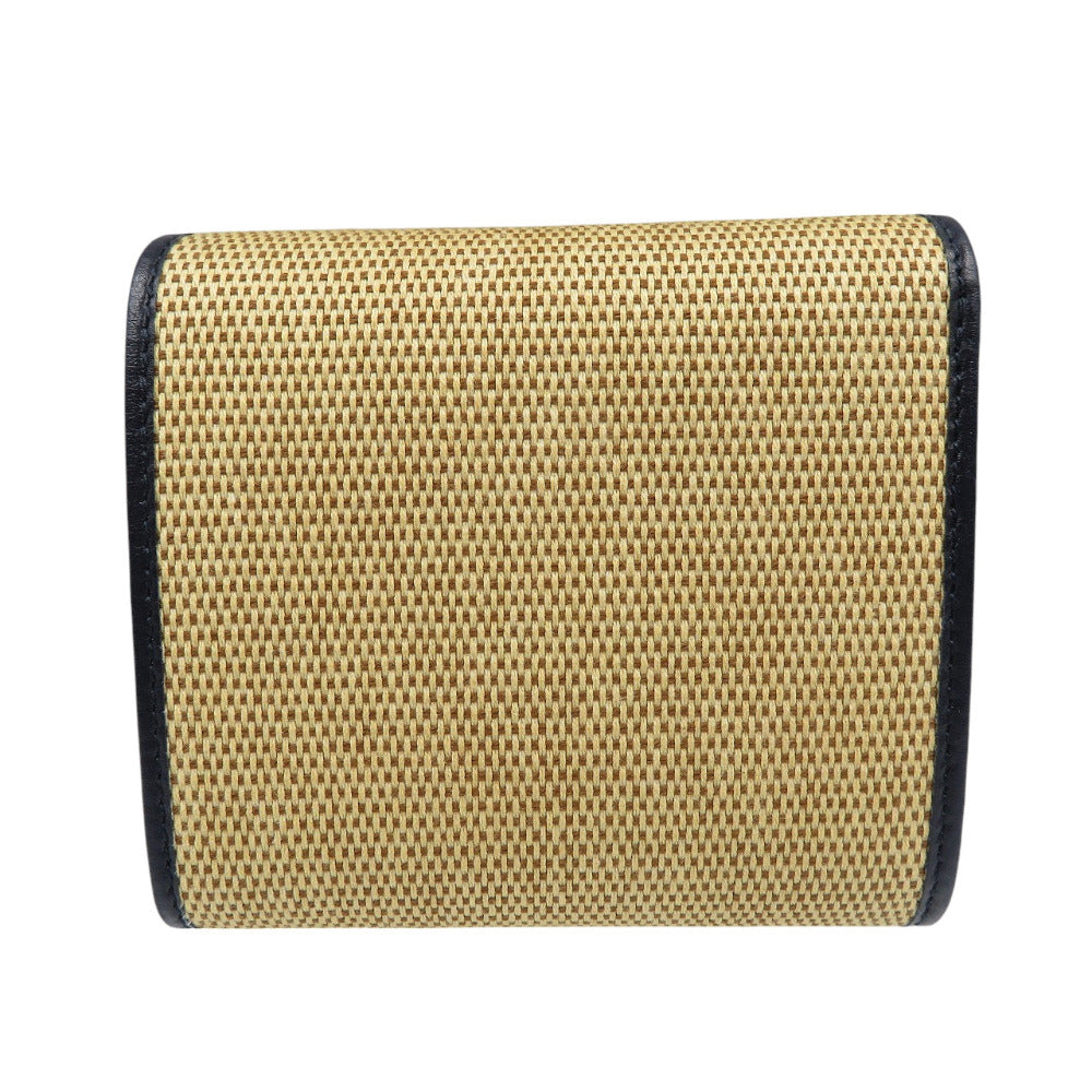 未使用 グッチ ホースビット 621891 キャンバス レザー ゴールド金具 ベージュ ブラック 二つ折り財布 0496【中古】GUCCI