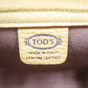 新品同様 トッズ ウェーブ レザー シルバー金具 イエロー 2WAY ショルダーバッグ ハンドバッグ 0498【中古】TOD'S