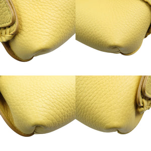 新品同様 トッズ ウェーブ レザー シルバー金具 イエロー 2WAY ショルダーバッグ ハンドバッグ 0498【中古】TOD'S