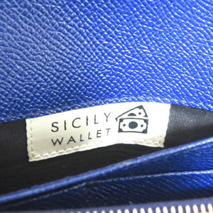 新品同様 ドルチェアンドガッバーナ シシリーウォレット マヨルカ柄 レザー PVC ゴールド金具 ホワイト ブルー イエロー チェーンウォレット 長財布 0500【中古】DOLCE&GABBANA