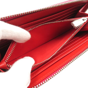 新品同様 クリスチャンルブタン パネトーネ スタッズ 1175161 レザー シルバー金具 ローザ ピンク レッド ラウンドファスナー 長財布 0502【中古】Christian Louboutin