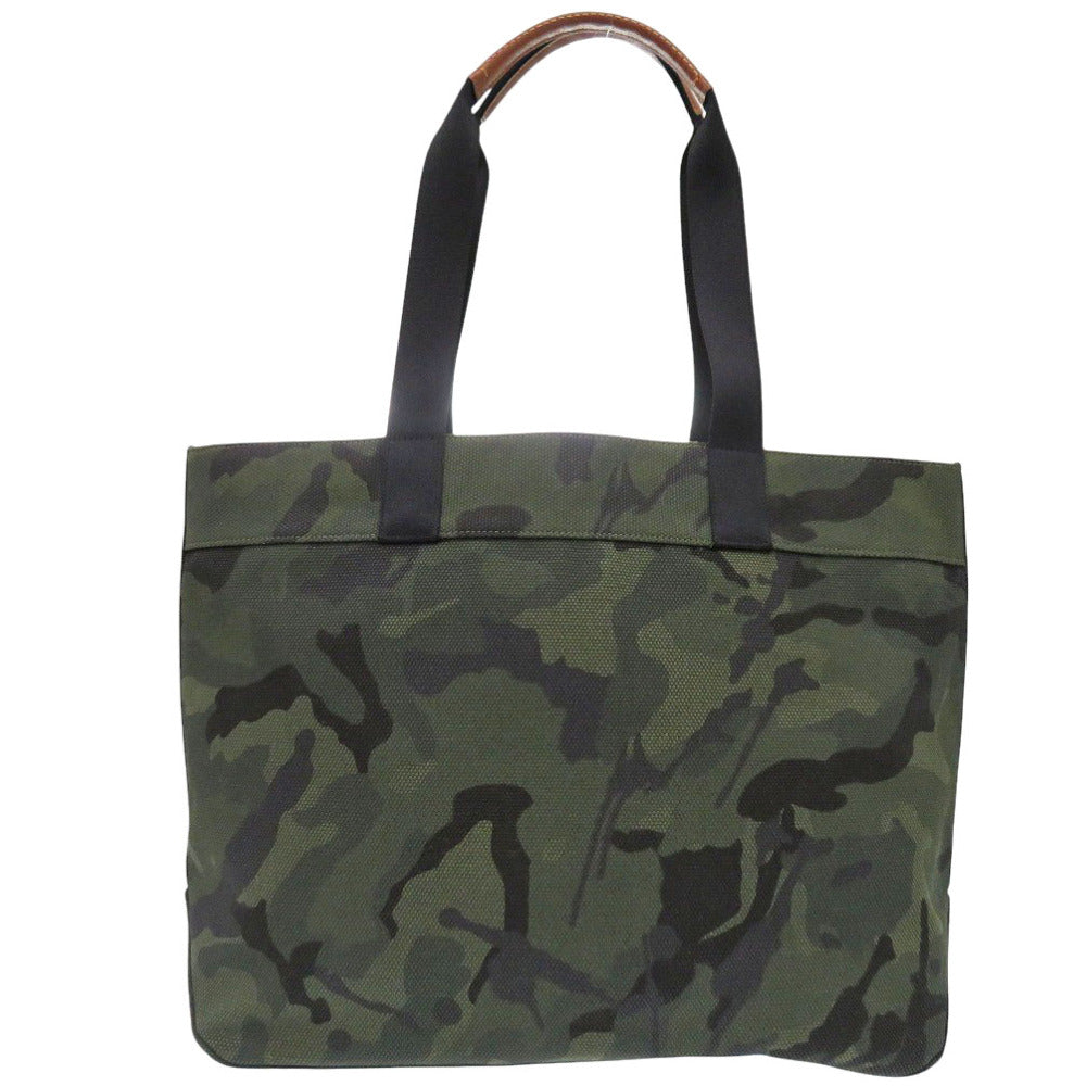 美品 コーチ PEANUTSコラボ ウッドストック C4025 キャンバス カーキ 迷彩柄 トートバッグ 0504【中古】COACH