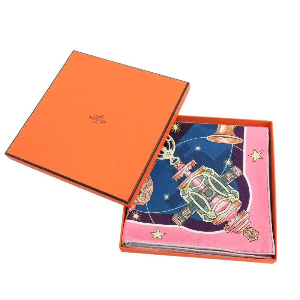 未使用 エルメス カレ70 CARRE CHORUS STELLARUM コーラス ステラルム H983912S シルク ローズ ブルーコバルト スカーフ 0507【中古】HERMES