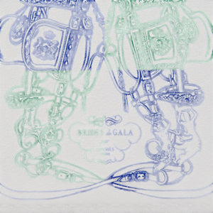 未使用 エルメス カレナノ BRIDES de GALA ヴォースイフト ブルーロイヤル バンブー ホワイト 白 バッグチャーム 0513【中古】HERMES