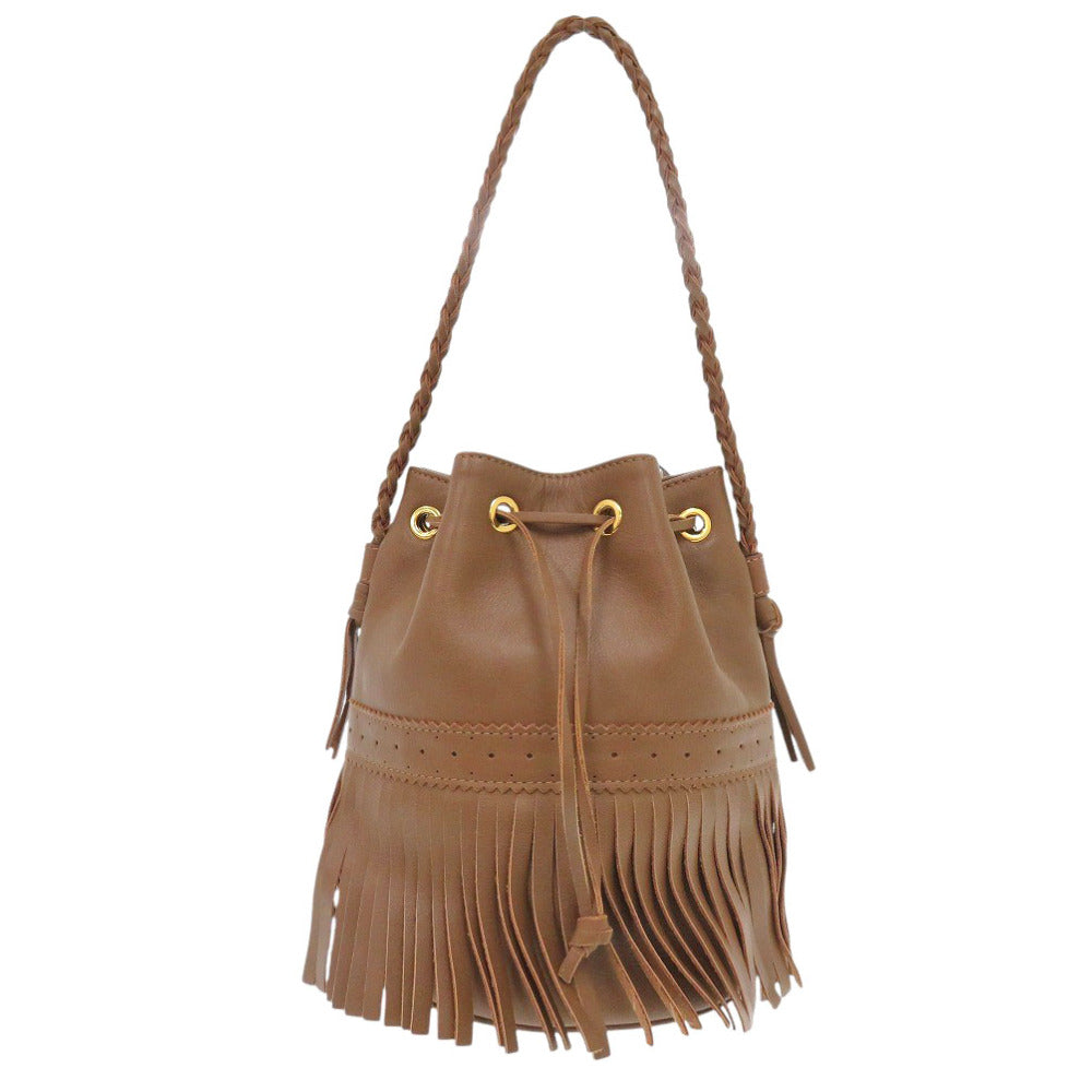 美品 ジェイアンドエムデヴィッドソン カーニバル レザー ブラウン ショルダーバッグ 茶 0520【中古】J&M Davidson