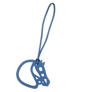 未使用 エルメス パドック シュバル ホースシュー 馬 ヴォースイフト ブルーパラダイス 青 バッグチャーム 0523【中古】HERMES