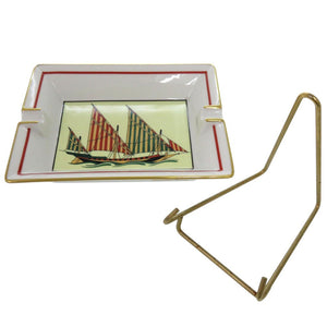 美品 エルメス アッシュトレイ 船 ヨット 灰皿 小物入れ プレート インテリア Ｍ47270 陶器 マルチカラー 0524【中古】HERMES