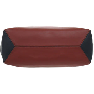 美品 ポールスミス コントラストカラーブロック レザー グリーン トートバッグ 緑 0549【中古】Paul Smith