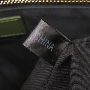 美品 ポールスミス コントラストカラーブロック レザー グリーン トートバッグ 緑 0549【中古】Paul Smith