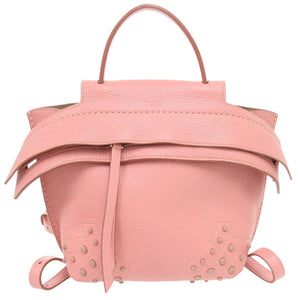 美品 トッズ ウェーブラインミニバックパック レザー ピンク リュック ショルダー ハンドバッグ 0555【中古】TOD’S