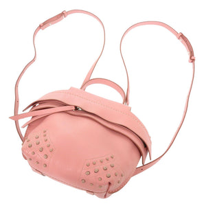 美品 トッズ ウェーブラインミニバックパック レザー ピンク リュック ショルダー ハンドバッグ 0555【中古】TOD’S