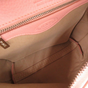 美品 トッズ ウェーブラインミニバックパック レザー ピンク リュック ショルダー ハンドバッグ 0555【中古】TOD’S