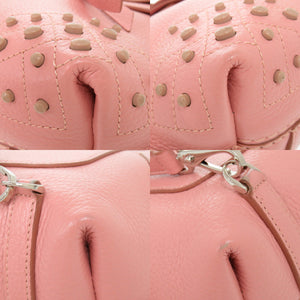 美品 トッズ ウェーブラインミニバックパック レザー ピンク リュック ショルダー ハンドバッグ 0555【中古】TOD’S