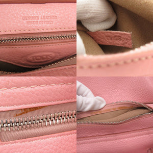 美品 トッズ ウェーブラインミニバックパック レザー ピンク リュック ショルダー ハンドバッグ 0555【中古】TOD’S