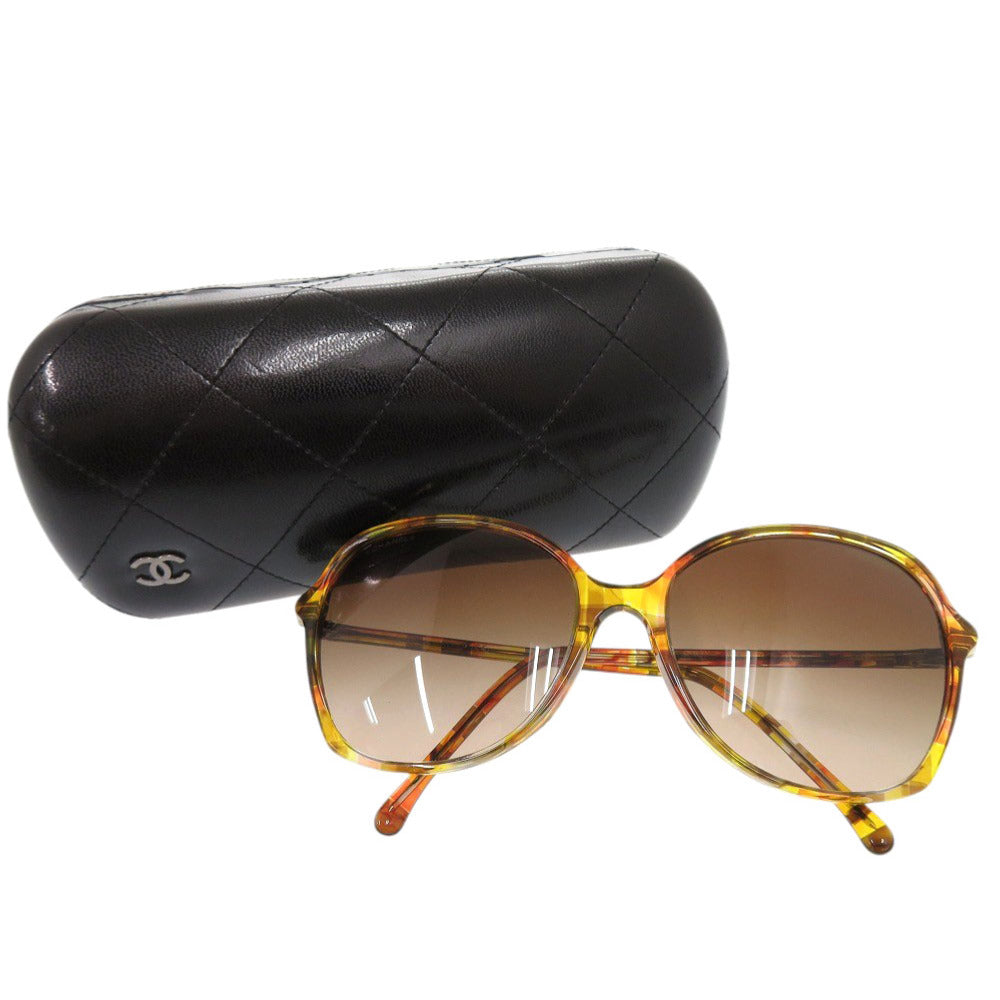 美品 シャネル ココマーク バタフライ デミ柄 グラデーションレンズ 5344-A プラスチック イエロー ブラウン サングラス 0563【中古】CHANEL