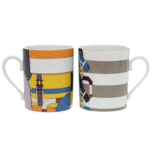 未使用 エルメス COFFRET 2 MUGS ROCABAR ロカバール 限定コレクション 051332P 陶器 マルチカラー ペアマグカップ 0564【中古】HERMES
