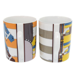 未使用 エルメス COFFRET 2 MUGS ROCABAR ロカバール 限定コレクション 051332P 陶器 マルチカラー ペアマグカップ 0564【中古】HERMES
