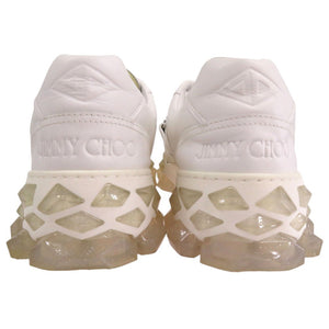 ジミーチュウ DIAMOND X STRAP ダイアモンド ストラップ ローカット スニーカー レザー ホワイト 0583【中古】JIMMY CHOO