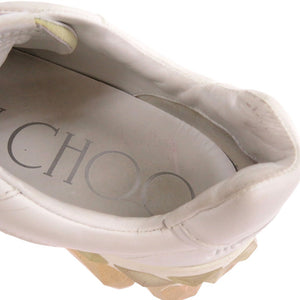ジミーチュウ DIAMOND X STRAP ダイアモンド ストラップ ローカット スニーカー レザー ホワイト 0583【中古】JIMMY CHOO