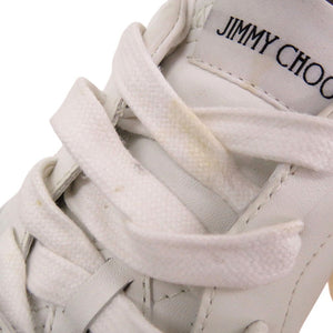 ジミーチュウ DIAMOND X STRAP ダイアモンド ストラップ ローカット スニーカー レザー ホワイト 0583【中古】JIMMY CHOO