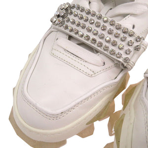 ジミーチュウ DIAMOND X STRAP ダイアモンド ストラップ ローカット スニーカー レザー ホワイト 0583【中古】JIMMY CHOO