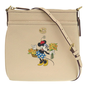 美品 コーチ ディズニーコラボ ミニー CH473 レザー ベージュ ショルダーバッグ 0592【中古】COACH