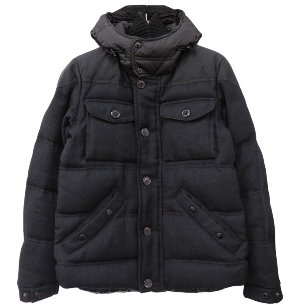 モンクレール REPUBLIQUE GIUBBOTTO リパブリック ダウンジャケット サイズ1 ウール ブラック 0607【中古】MONCLER