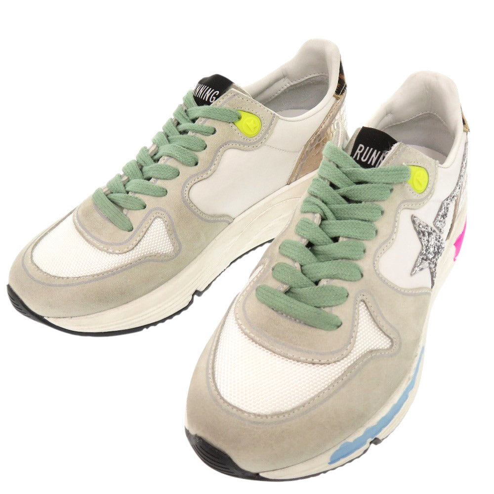 未使用品 ゴールデングース ランニングソール 星 ヒョウ柄 G36WS963 L8 サイズ36 レザー マルチカラー スニーカー 0608【中古】GOLDEN GOOSE