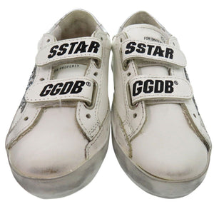 未使用品 ゴールデングース OLD SCHOOL SUPER STAR G36KS021 J1 スニーカー ラウンドトゥ フラットラバーソール グリッター  レザー ホワイト 0609【中古】GOLDEN GOOSE