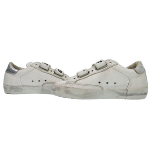 未使用品 ゴールデングース OLD SCHOOL SUPER STAR G36KS021 J1 スニーカー ラウンドトゥ フラットラバーソール グリッター  レザー ホワイト 0609【中古】GOLDEN GOOSE