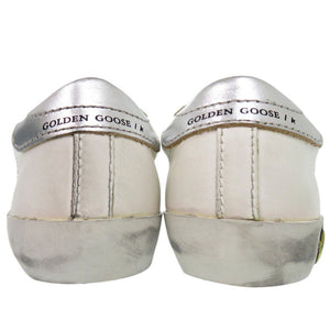 未使用品 ゴールデングース OLD SCHOOL SUPER STAR G36KS021 J1 スニーカー ラウンドトゥ フラットラバーソール グリッター  レザー ホワイト 0609【中古】GOLDEN GOOSE