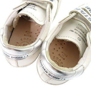 未使用品 ゴールデングース OLD SCHOOL SUPER STAR G36KS021 J1 スニーカー ラウンドトゥ フラットラバーソール グリッター  レザー ホワイト 0609【中古】GOLDEN GOOSE