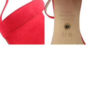 未使用品 スチュアートワイツマン シンプルストラップサンダル スウェード RUBY RED 0611【中古】STUART WEITZMAN