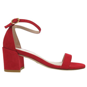 未使用品 スチュアートワイツマン シンプルストラップサンダル スウェード RUBY RED 0611【中古】STUART WEITZMAN